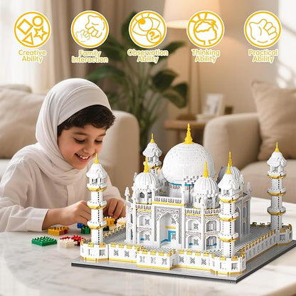 Architecture Taj Mahal Micro Mini Building Blocks Set,Landmarks Collection, Display Model Gift for Adults(4030 Pieces)