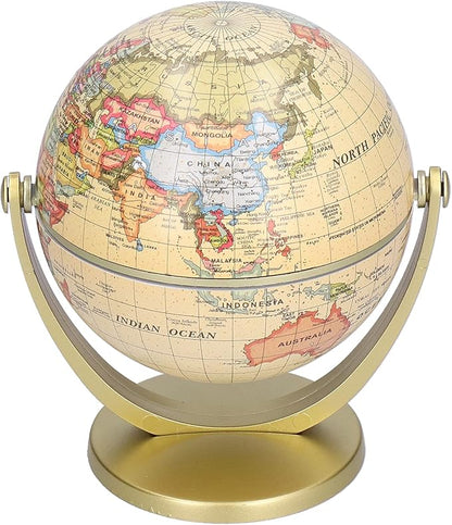 World Globe for Adults, Clear Plastic, Political Map, Desktop Rotating Earth Geography Globe