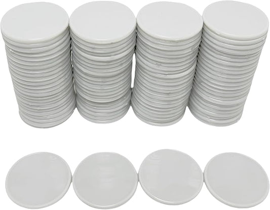 Smartdealspro Set of 100 1 Inch Opaque Plastic Learning Counters Mini Poker Chips Game Tokens with Storage Box (Grey)