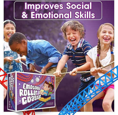 Emotional Rollercoaster | Anger Management Board Game For Kids & Families | Therapy Learning Resources | Anger Control Card Game | Emotion Board Games Games For Kids ages 4-8 -12 | Social Emotional