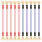 Swpeet 10Pcs Red + Blue Interconnect Circuit Wire Kit, Perfect for Physics Laboratory Electricity Connection,Demos Teaching Basic Principles of Electricity and Simple Circuit Wire Works