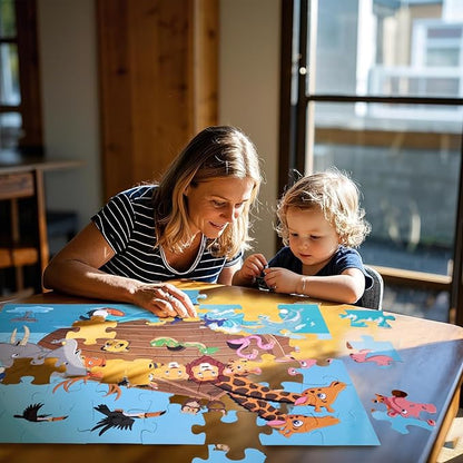LovesTown Floor Puzzles for Kids, Jumbo Animal Puzzle, Educational Learning Toys for Family Entertainment and Preschool Education, 48 PCS 3 x 2 Ft