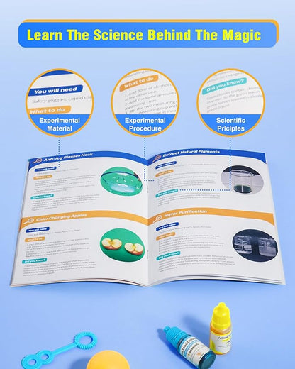 80+ Science Experiment Kit for Kids Ages 5-6-7-8, Birthday Gift Ideas for 4+ Year Old Kid, STEM Learning & Educational Toys, First Science Kit for Boys Girl