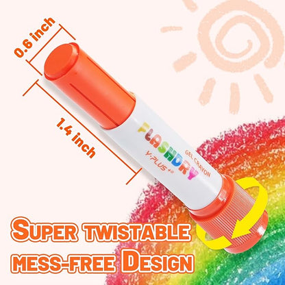 Flashdry Paint Sticks for Kids, 24 Colors Tempera Paint Set for Toddler, Non-toxic Washable Coloring Art Supplies for Ages 2-4 3-5 4-8