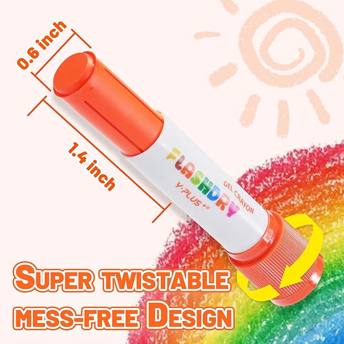 Flashdry Paint Sticks for Kids, 6 Colors Tempera Paint Set for Toddler, Non-toxic Washable Coloring Art Supplies for Ages 2-4 3-5 4-8