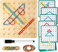 HEELWIRE Wooden Geoboard,Montessori Toy,Graphical Mathematical Education Toy for Kids with Pattern Cards and Rubber Bands to Figures and Shapes, Brain Teaser STEM Toy Geo Board (6 * 6 * 0.6 in)