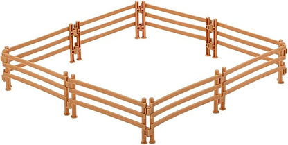 Sumind 40 Pieces Horse Corral Fencing Accessories Playset Plastic Farm Fence Toy for Barn Paddock Horse Stable Farm Animal Fence Panel Paddock Toy Educational Present Cake Toppers
