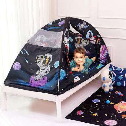 Kid Bed Tent -Twin Play Tent Baby Toddlers Dream Playhouse for Bedroom Decor Indoor Games Twin Size Bed Canopy by CRAWLBO