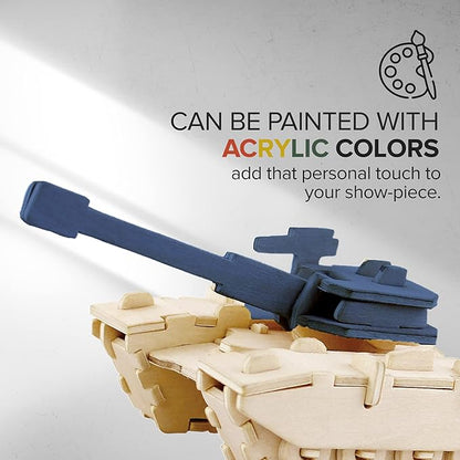 Hands Craft DIY 3D Wooden Puzzle – 6 Assorted Military Vehicles Bundle Pack Set Brain Teaser Puzzles Educational STEM Toy Adults and Kids to Build Safe and Non-Toxic Easy Punch Out Premium Wood JP2B6