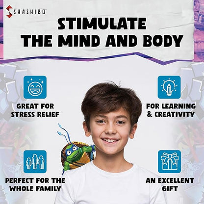 SHASHIBO Teenage Mutant Ninja Turtles Shape Shifting Box - STEM Magnetic Fidget Cube That Transforms Into Over 70 Shapes, Download Fun in Motion Toys Mobile App (Leo)