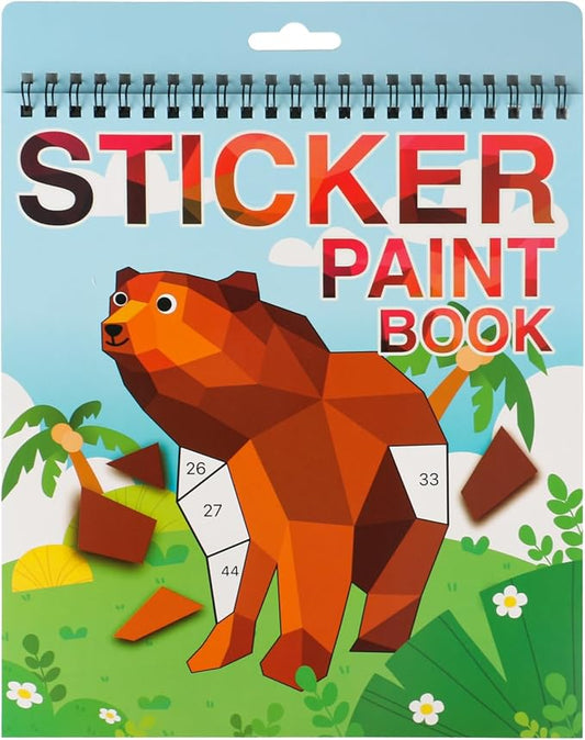 Animal Crafts for Kids Ages 4-8 Sticker Paint Books Sticker Book for Kids Ages 4-8 Boys and Girls Birthday Gifts Party Favor, Travel Activity Book Set for Learning