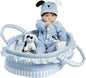 Paradise Galleries 17 Inch Realistic Reborn Baby Boy Doll with Plush Pup and Bassinet Gift Set for Kids and Adults – Finn & Sparky