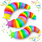 Baby Fidget Slug Sensory Toys Pack 3PCS, Airplane Travel Activities Road Trip Car Toy Autism Autistic for Toddler Kid ASMR Stuff Restaurant Adult ADHD Caterpillar Worm Christmas Stocking Stuffer Gift