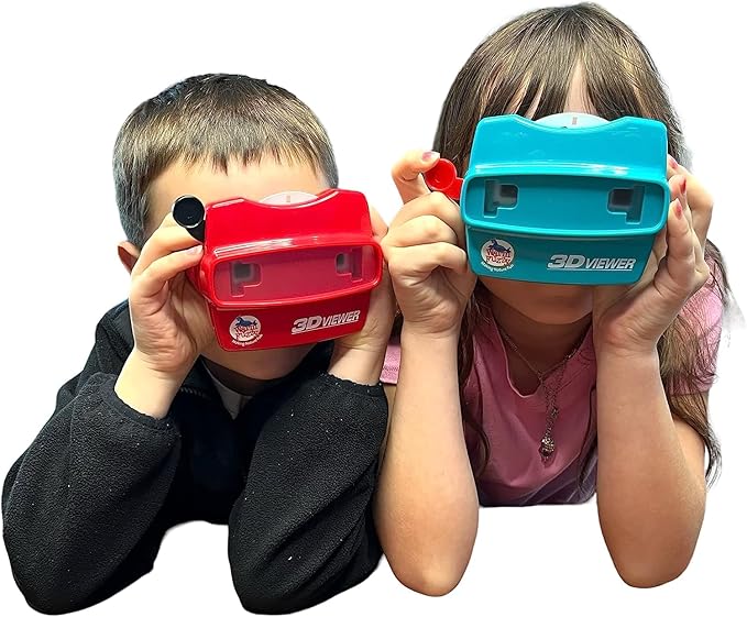 WARM FUZZY Toys 3D Viewfinder (Shark) - Viewfinder for Kids & Adults, Classic Toys, Slide Viewer, 3D Reel Viewer, Retro, Vintage Toys with 3 Reels - Contains 21 High Definition 3D Images
