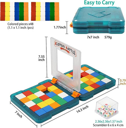 Race Game, Fast-Paced Brain Teaser Travel Board Games for Kids and Adults, Shape Matching Head to Head Super Slide Puzzle Game for Two Player, Magic Block for Family Game Night, Ages 6+