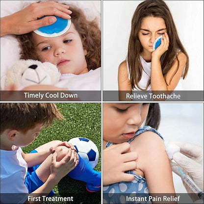 Tutmyrea Reusable Soft Small Ice Packs - 12 Pack Cold Compress for Injuries, Eyes, Face, Breast, Allergies, Small Wounds