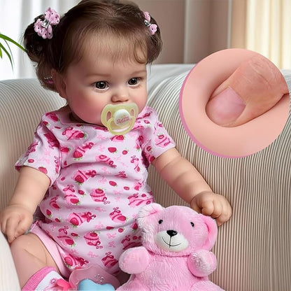 JIZHI Lifelike Reborn Baby Dolls - 20Inch-Real Baby Feeling Realistic-Newborn Baby Doll Adorable Smiling Real Life Baby Dolls with Gift Box for Kids Age 3
