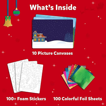 Skillmatics Foil Fun – Mess-Free Holiday Art & Craft Kit for Kids, DIY Creative Activity, Travel Game, Stocking Stuffer & Christmas Gift for Boys & Girls Ages 4, 5, 6, 7, 8, 9