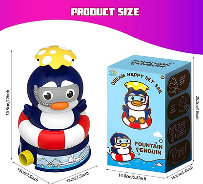 Kids Water Sprinkler Rocket Launcher – Outdoor Water Toys for Summer Backyard Play, Spinning Splash Penguin Rocket for Boys Girls Ages 3-12, Fun Gift for Garden Lawn Birthday