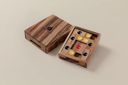 Setting Sun: STEM Sliding Block Puzzle AKA Huarong Dao or Klotski from SiamMandalay with SM Gift Box(Pictured) Improve Critical Logical Thinking with an Eco Friendly Handmade Educational Game