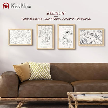 12x18 Poster Frame 2 Pack, Textured Natural Oak Wood Picture Frame, Wall Hanging