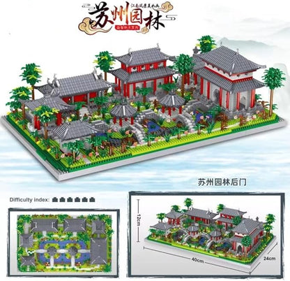 LanZhon Architecture of Suzhou Garden Micro Building Blocks Set,Large Creative Building Set Toys Gifts for Adults and Kids, 3988PCS Micro Mini Bricks Kit for Display