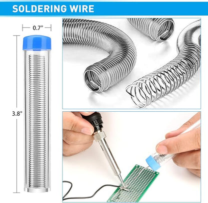 Soldering Iron Kit, 60W Upgraded Soldering Kits Adjustable Temperature Welding Tool Solder Irons Pen with On/Off Switch Use for Electrical Repairs