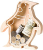 Wooden Penguin Piggy Banks for Kids Money Coin Bank, Cute Unbreakable Piggy Bank Kids Safe Money Box, Toddler Birthday Baptism Gifts for Girls Boys Penguin Lovers, Small