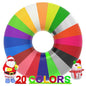 3D Pen Filament 400 Feet 20 Colors, dikale 3D Printing Pen Refills PLA Bonus 250 Stencil eBook, 3D Printer Pen Filament 1.75mm Smooth Printing