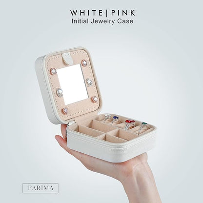 Parima Travel Jewelry Case - Small Jewelry Organizer Box, Mini Travel Case - Letter Z, White