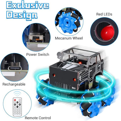 PEMENOL DIY Soldering Robot Car Kit for Teens Aged 15+, Mecanum Wheels 360° Omnidirectional Movement, Dual Remote & WiFi Control, STEM Electronics Project Present for Students & Hobbyists