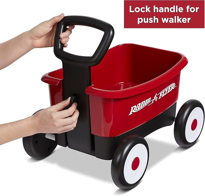 Baby Walker Wagon, Baby Toy Cart, Wagon for Kids, Toddler Toys 1-2, Radio Flyer Push & Pull Walker, Red, for Ages 1-4 Years