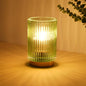 Battery Operated Lamp, Cordless Table Lamp with Timer, Desk Bedside Lamps with LED Warm Light, Glass Small Table Lamp for Bedroom, Bathroom, Living Room, Home Decor - Green