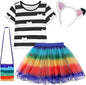 Rainbow Tutu dress for Girls, Birthday Girl Outfit Set Costumes with Headband and Bag Christmas Outfits 3-8Y