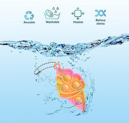 25Pcs Mini Ice Cream Pop Keychain Fidget Toys, Ice Cream Party Favors Supplies, Silicone Mini Pop Toys Birthday for Kids Anxiety Stress Reliever for Adults