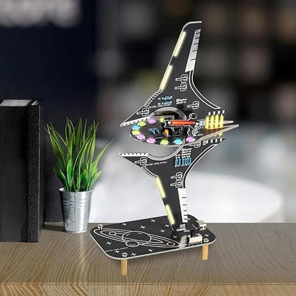 Starship Soldering Practice Kit, Sci-Fi Spaceship DIY LED Light Kit, Fun Electronics Learning Kit for School Projects & Cool Desk Decor Present for Teens & Adults