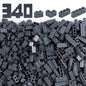 Classic Masonry Profile Bricks Pieces: 340 PCS Wall Accessories Building Block Parts Sets(Dark Gray)