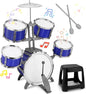 Upgraded Kids Drum Set for Toddlers 1-3 Plastic Musical Jazz Drum Instruments Kit Birthday Musical Learning Toys for 4 5 6 Boys Girls