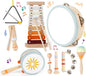 Toddler Musical Instruments-Montessori Wooden Educational Toys for Toddlers 1-3 Baby Musical Instruments Neutral Color Musical Instruments Set with Xylophone Maracas Bell Birthday Gift for Ages 1 2 3