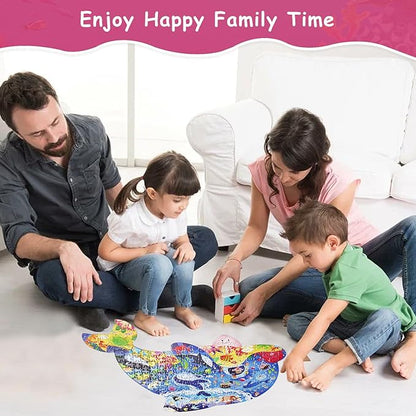 Animal Puzzles for Kids Ages 6-8 200 Piece Dolphin Jigsaw Puzzles Underwater Ocean Floor Puzzle Ages 8-10 Learning Educational Toys Birthday Gift for Boys Girls Ages 10-12