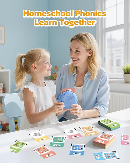 Phonics Talking Flash Cards for Toddlers 3-8, Airbition Learn to Read in 20 Stages, Digraphs CVC Blends Long Vowel Sounds Spelling Reading,Kindergarten First Second Grade Homeschool Educational Study