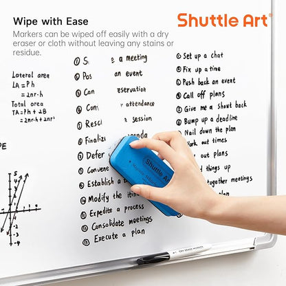 Shuttle Art Dry Erase Markers, 32 Pack Black Whiteboard Markers,Fine Tip Dry Erase Markers for Kids,Perfect for Writing on Whiteboards, Dry-Erase Boards,Mirror,Calender,School Office Supplies