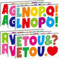 Bemeol 360 Pcs 30 Sheets Bulletin Board Letters 2.5 Inches Alphabet Stickers Self Adhesive Stick on Letters for Poster Board Classroom School Home Decor(Colorful)