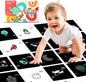 Happy Start High Contrast Baby Cards for Newborns - Black & White Cards, Water-Resistant, BPA-Free, Portable Educational Flashcards for Visual Stimulation, Award-Winning, Ages 0+(English & Vietnamese)