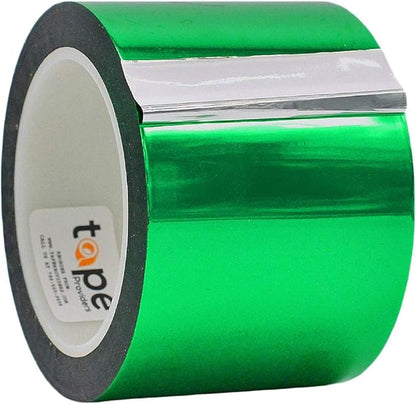 WOD MPFT2 Green Metalized Polyester Mylar Film Tape with Acrylic Adhesive, 6 inch x 72 yds. Vibrant Mirror Green Tape, Decor Tape for Detailing Accent Wall, Graphic Arts, Car and Boat Trim