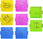 8 Pack Plastic Mathematical Manipulative Material Array Block Geo Board with 80 Latex Bands for Kids(4 Colors)