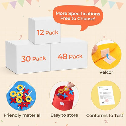 JoyCat Tic Tac Toe Strategic Board Game for Kids and Family,Birthday Party Favors,Classic Educational Toys for Goodie Bag Stuffers,Gifts for Students with Envelope,Easy to Store(Bulk Pack of 30)