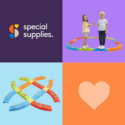 Special Supplies 20 Piece Stepping Stones for Kids, Indoor and Outdoor Balance Blocks Promote Coordination, Balance, Strength Child Safe Rubber Bottom
