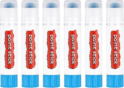 PATIKIL Tempera Paint Sticks, 6 Pcs Solid Tempera Paints Sticks Washable Bulk Markers Pen Quick Drying for Artists Beginners Art Supplies, Sky Blue