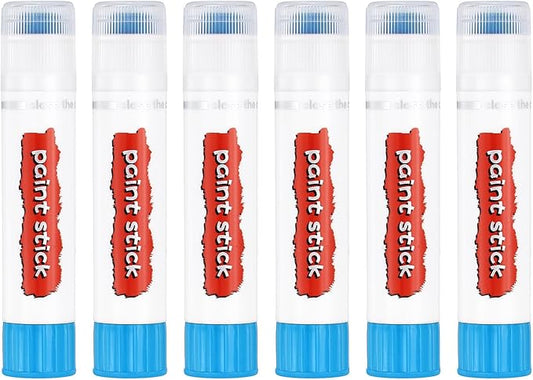 PATIKIL Tempera Paint Sticks, 6 Pcs Solid Tempera Paints Sticks Washable Bulk Markers Pen Quick Drying for Artists Beginners Art Supplies, Sky Blue